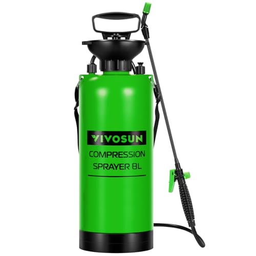 VIVOSUN 2-Gallon Pump Pressure Sprayer | Lawn & Garden Water Sprayer with Adjustable Shoulder Strap, for Spraying Plants, Garden Watering and Household Cleaning - color: Green, size: 2.1 Gallons