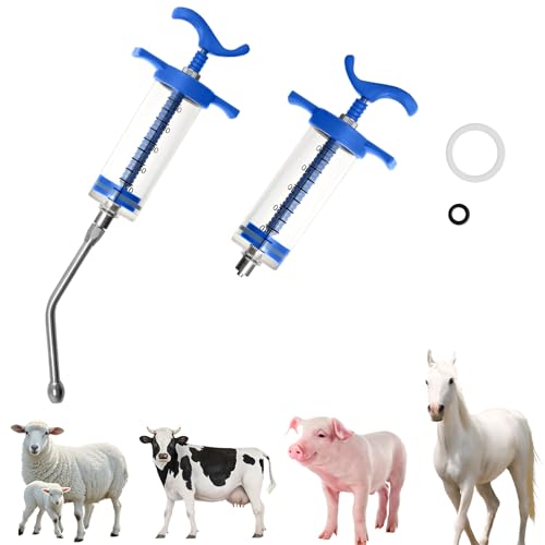 50ml Drenching/Feeding Syringes,with 1 Adjustable Dosage Nozzle,Reusable Feeding Syringe for Sheep,Dog,Goat,Pig,Cat,Small Animals Feeding Supplies
