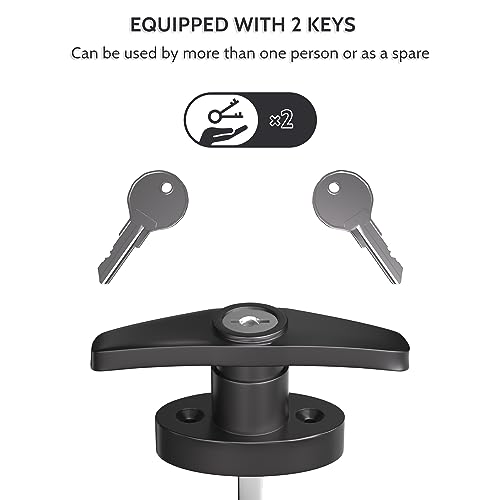 Shed Lock, 5-1/2" Steam with 2 Keys, Shed Door Latch, Door Lock Latch, Shed Door Hardware- Black