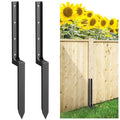 2PCS Fence Post Repair Kit, Heavy Duty Fence Post Repair Stakes, Anchor Ground Spike for Fix Broken Wooden Support - style: 2PCS