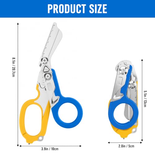 6-in-1 Heavy-Duty Emergency trauma shears (Blue yelloy) - color: Blue Yelloy