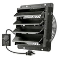 HG Power Upgraded 14 Inch Shutter Exhaust Fan with Speed Controller, 882CFM High-Speed Vent Fan, 1400RPM Wall Mounted Attic Fan with Steel Mesh Screen for Shed, Garage, Greenhouse Ventilation, Black - size: 14 Inch w/ Speed Controller