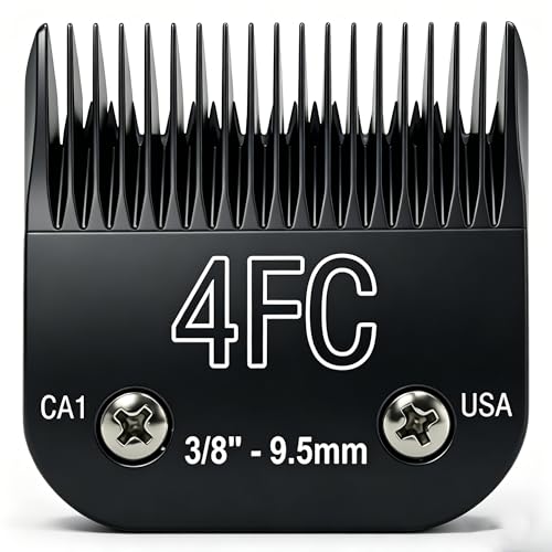 Detachable Steel Pet Dog Clipper Blades, Size-4F, Compatible with Andis Cut Length 3/8" - size: 4F: 3/8" (9.5mm) Black