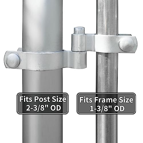 1-3/8" x 2-3/8" Chain Link Fence Gate Post Hinge, Heavy Duty Gate Hinges with 1-3/8" Female Hinges （2 Piece） and 2-3/8" Male Hinges （2 Piece）, Nut/Bolt Included, 3mm Thickness.
