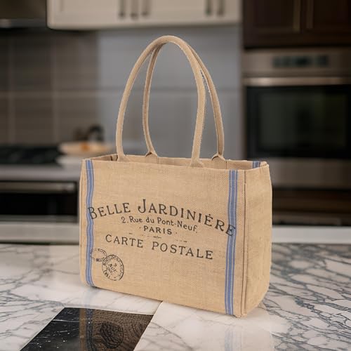 KAF Home Jute Market Tote Bag with Handles (Bell Jardinere) - color: Bell Jardinere