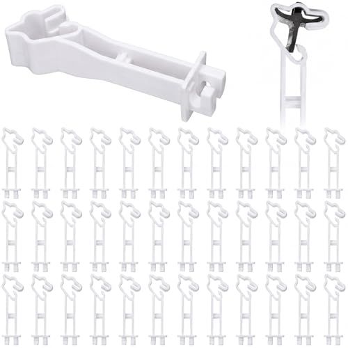 Outus 50pcs Reversed Extender Electric Fence TPost Insulators Snap, White | Fit T Post Insulators, for Electric Fence Wire, Yard Agricultural Ranchers Farm - color: White