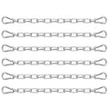 6 Pack 304 Stainless Steel Chain with 12 M4 Carabiners, 4mm x 1m (3.28ft) | Hanging Plants Bird Feeders, Porch Swings Gate and Fence, Durable Silver Chain for Indoor & Outdoor Use, 4MM Metal Chain Link - size: 1m-6pcs-4mm