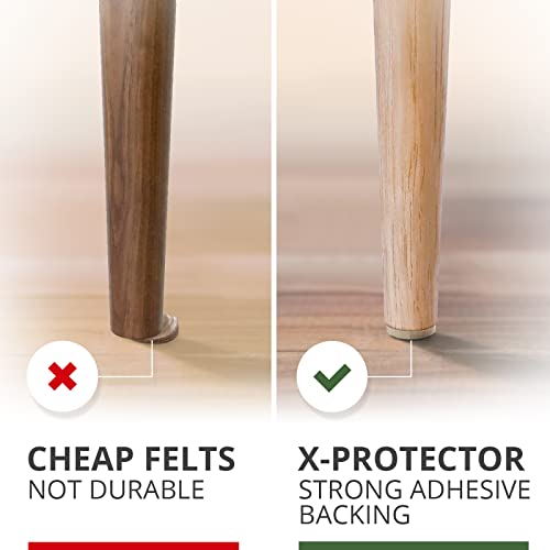 Felt Furniture Pads X-PROTECTOR 133 PCS Premium Furniture Pads - Felt Pads | Furniture Feet Wood Floor Protectors - Protect Your Hardwood & Laminate Flooring! Brown and Beige - size: 133 PCS Brown & Beige, Round & Square