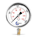 Carbo 2000 PSI Liquid Filled Pressure Gauge with NIST Traceable Certificate, Calibrated in USA Lab, 4" Dial, 1/4 NPT Lower Mount, ASME Grade A, 304 SS Case, Brass Wetted Parts, PSI/Bar - size: 0-2000 Psi, style: NIST TRACEABLE