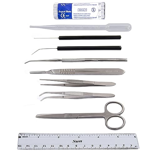 Dissection Kit for Biology Lab & Anatomy - Stainless Steel Scalpel Knife Set for Medical & Veterinary Students, KIT1025-10 Pcs - style: KIT1025 - 10 Pcs