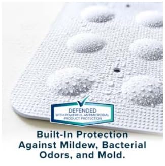SlipX Solutions 21"x21" Mildew Resistant Non Slip Shower Stall Mat, White | Soft Durable Rubber Underfoot, Anti Mold, 140 Power Grip Suction Cups, Center Drain Hole - color: White