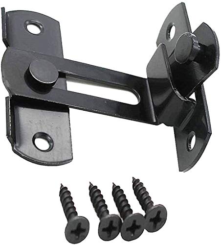 Stainless Steel 90 Degree Flip Door Sliding Latch - Safety Barn Door Lock, Right Angle Curved, Corrosion Resistant