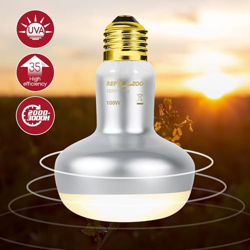 REPTI ZOO Reptile Heat Lamp Combo Pack with Dual Reptile Light Fixture, 100W Intense Basking Spot Light UVA Daylight Heating Lamp & 26W Energy Saving UVA UVB Bulb Spiral Compact Bulb 10.0 - style: Desert UVB & HEAT Dual Dome Lighting Kit
