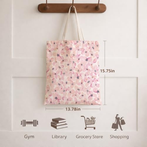 Vintage Floral Canvas Tote Bag, Aesthetic Botanical Reusable Grocery Bags for Women, Elegant Floral Lover Gift Tote - color: Color27