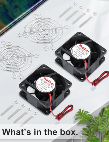 Wathai 60mm 12v Fan Waterproof High Speed Small 12V DC Computer Cooling Fan | Built with a dual ball bearing and IP67 protection, this 12v computer fan waterproof unit thrives in humid battery boxes - size: 60x25mm