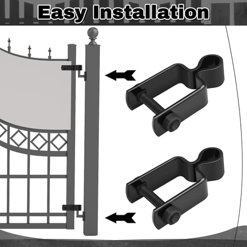 Dansydaisy 2 Pcs 1-1/2" x 1-1/2" Square Post Female Gate Hinges,Black | 5/8'' Pintle Square Chain Link, Galvanized Fence Gate Post Steel Hinge with Bolt and Nut, Repairing and Replacing Fence Gate - color: Black, size: 1-1/2'' X 1-1/2''