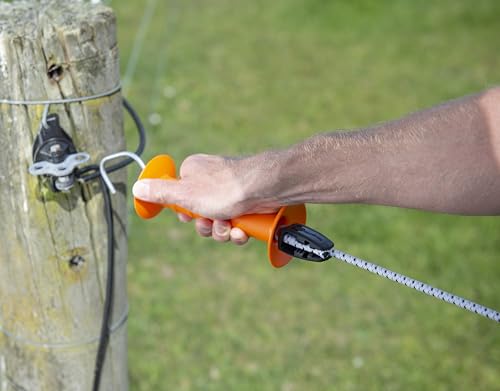 Gallagher Electric Bungy Gate Kit | Adjustable 11.5ft to 23ft Electric Fence Gate for Livestock and Horses | Stainless Steel Conductors, Pinlock Insulator & Latch | Safe, Flexible, UV-Resistant Design