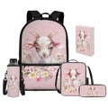 Upetstory Goat Backpack Backpack for Girls Kids Teen School Bag Set with Insulated Lunch Bag Pencil Case Water Bottle Sleeve Book Cover Schoolbag Book Bags Travel Hiking Camping Daypack Rucksack - color: Goat