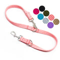 Double Ended Dog Leash,for Obedience Training Easy to Use,Lightweight,Soft for Large and Medium Dogs (Pink, 1M*2.5CM) - color: Pink