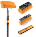 36-Foot Exterior House Cleaning Brush Set with 5-30 ft Extension Pole | Vinyl Siding Brushes with Telescopic Extendable Pole & Window Cleaning Squeegee // The Ultimate Extension Scrub Brush Set - size: 30 Feet