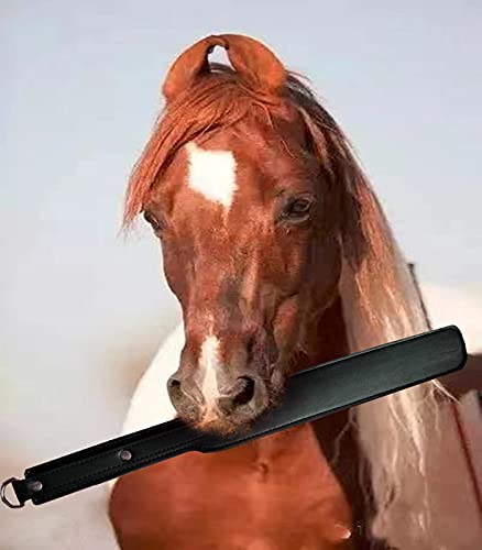 18 inch Riding Crop,Leather Paddle,Super Durable Rug Paddles,Equestrian Crops - color: Black