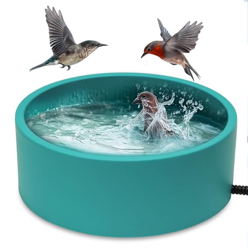 Heated Waterer for Chickens,108OZ Capacity Poultry Water Heater for Chicken Coop Hens Turkey Goose Duck Pigeon Poultry Birds Dog Cat Pet Drinker in Winter