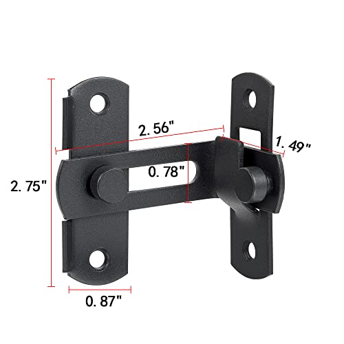 Matte Black 90 Degree Flip Barn Door Lock Latches | Stainless Steel Gate Latch,Suitable for Sliding Door,Garden Gates,Wine Cabinet,Closet,Pet Cage,French Door,Fence Gates - color: Matte Black