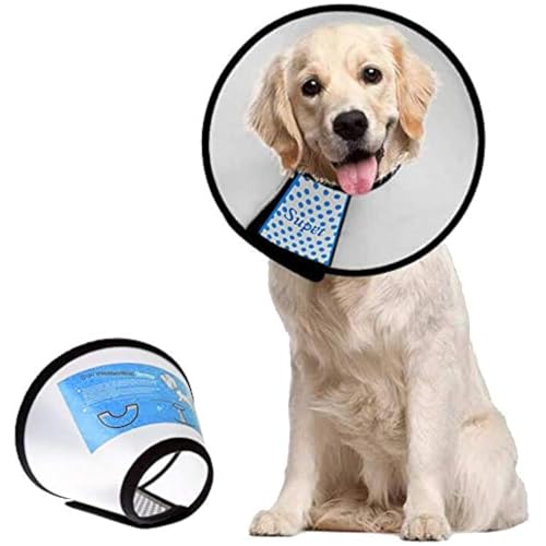 Supet Dog Cone Collar Adjustable After Surgery, Comfortable Pet Recovery Collar & Cone for Large Medium Small Dogs, Elizabethan Dog Neck Collar Plastic Practical - color: White, size: S(Neck: 11.5~12.6")
