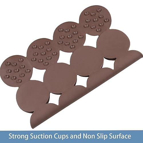 Webos Square Shower Mat Nonslip - Rubber Bathtub Mat with Suction Cups for Inside Shower Bathroom Floor (Coffe, 21X21) - color: Coffe