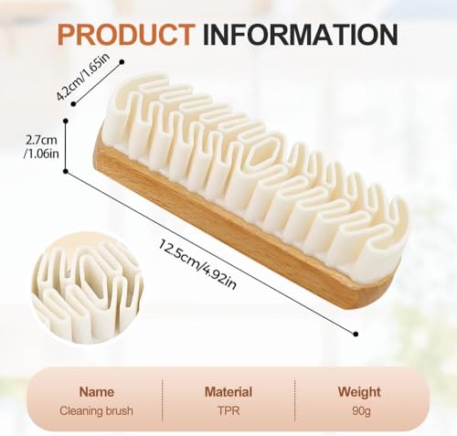 2-Piece Suede Brush and Eraser Set with Wooden Handle for Shoes, Bags, Jackets, Purses, Sofa Cleaning