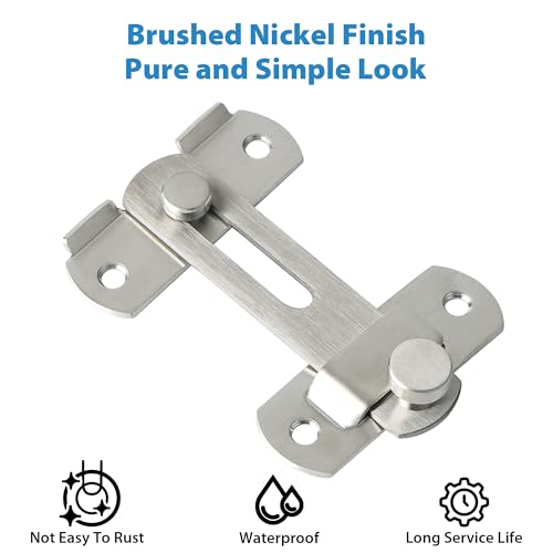 Alise 4 inch Brushed Nickel SUS304 Stainless Steel Gate Latches for Barn Door | Heavy Duty Gate Hardware ,Security Flip Latch,Anti-theft Latch,Safety Door Lock for Barn Wood Fence Sliding French Door - color: Brushed Nickel, size: 4 Inch
