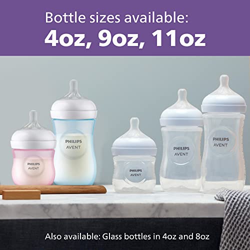 Philips Avent Natural Baby Bottle with Natural Response Nipple, Pink Baby Gift Set with Snuggle, SCD838/03 (Pack of 2) - color: Pink, size: 12 Count (Pack of 2)