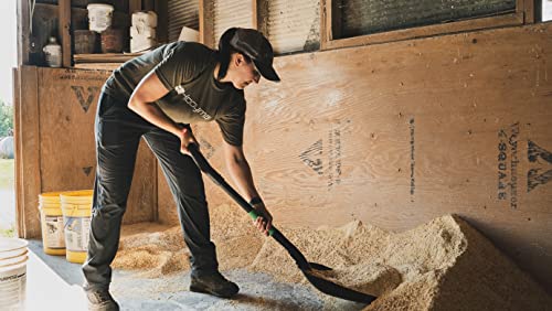 Hooyman Scoop Shovel with Lightweight Aluminum Head Construction, Ergonomic No-Slip H-Grip, D Handle, and Fiberglass Core for Moving Feed, Gardening, Land Management, Yardwork, Farming, and Outdoors - style: Scoop Shovel