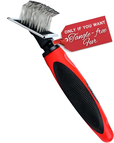 Tiny Slicker Brush for Dogs - Protected Pins for Extra Comfort - 1 inch Pins for Easy Detangling for Long Hair Dog, Cats, Doodle, Goldendoodle - size: Tiny Bruh