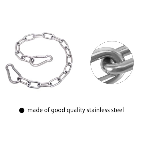 20 Inch Gate Chain Lock for Outdoor Fence, Stainless Steel Gate Link Chain Latch with Double-Ended Carabiners Chain Link Gate Latches for Pet Cages,Horse, Goat, Cow Corral Supplies