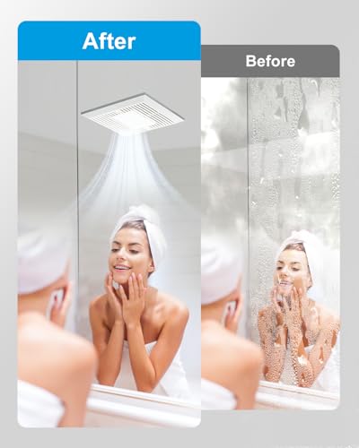 GROWNEER Bathroom Exhaust Fan with Light, 110 CFM 1.0 Sone Exhaust Fan No Attic Access Needed, Ceiling or Wall Mount, 7.68 x 9.25 inch, 35W Bathroom Fan with LED Light 3CCT Adjustable 600LM, White - color: 3CCT