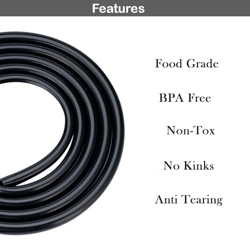 1/2"ID Silicone Tubing,Food Grade Hoses Pure Silicone Tubes High Temp Pipe | Flexible for Home Aquarium Brewing,Rubber Tubing,1/2" ID x 5/8" OD,10 Feet Length,Black - size: 1/2"ID x 5/8"OD, style: 10 Feet