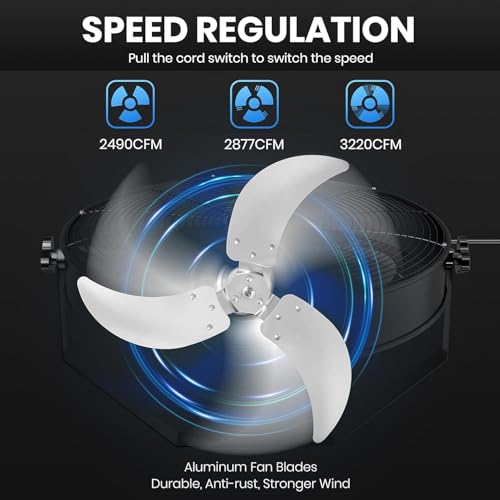 Simple Deluxe 20 Inch High Velocity Wall Mount Fan with Rack, 3 Speed Industrial/Commercial Metal Ventilation Fan,2 Pack - size: 20 Inch-Classic, style: 2 Pack