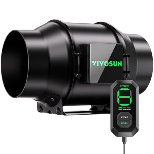 VIVOSUN G6 6" Inline Fan &Cycle Mode Speed Controller, 388 CFM Aerozesh Fan | 3 Cycle Modes, Grow Tent Kit Ventilation Fan, EC Motor, Programmable Exhaust Fan for Heating Cooling Booster, Hydroponics - color: Black Basic, size: 6"