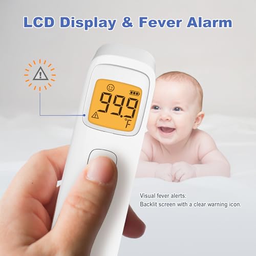 Uright Infrared Non Contact Forehead Thermometer, Made in Taiwan, No Touch Digital Thermometer for Adult, Baby and Children