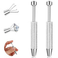 2Pcs Piercing Ball Grabber Tool for Changing Jewelry, Stianless Steel Flat Back Earring Applicator Internally Threaded Push Pin Piercing Grabber Tool - color: Silver-2pcs