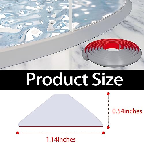 Raycity Shower Threshold Water Dam Stopper for Walk in, Gray, 98 Inch | Silicone Shower Water Guard, Water Blocker, Shower Door Bottom Seal, Prevent Leaks for Bathroom, Kitchen - color: 0.54" High/Grey, style: 98Inches