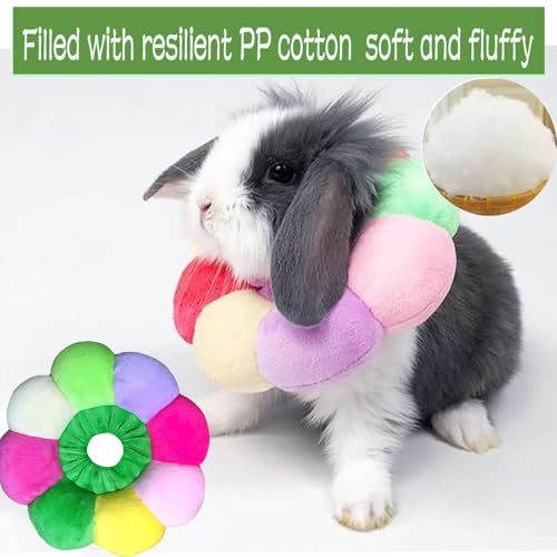 Rabbit Cat Cone Collar Soft,Adjustable Cat Recovery Wound Healing Accessory,Cats Cones to Stop Licking,for Chinchilla,Guinea Pigs,Bunny,Kitten Donuts Collar After Surgery(Small) - size: Small