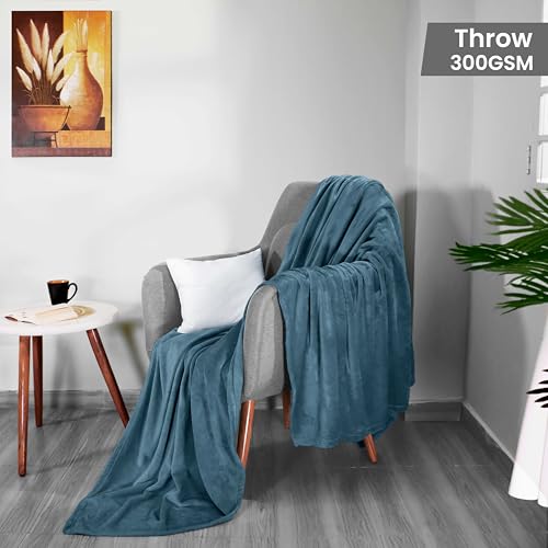 Utopia Bedding Soft Fleece Bed Blanket Throw Size Stone Blue (50x60 Inch) | Microfiber Plush Warm Lightweight Breathable Cozy Blanket Anti-Static, All Season Use, Gift for Women and Men - color: Stone Blue, size: Throw (50x60 Inch)