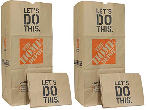 Home Depot Heavy Duty Brown Paper 30 Gallon Lawn and Refuse Bags for Home and Garden (30 Lawn Bags) - size: 1 Count (Pack of 30)