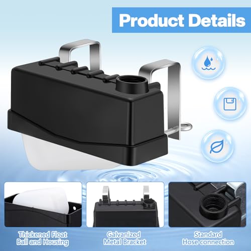 Cinnvoice 2 Pcs Water Trough Float Valve Stock Tank Float Valve Controlled Livestock Water Level Monitors Adjustable Automatic Cattle Supplies for Pond Farm Goat Horse Pool