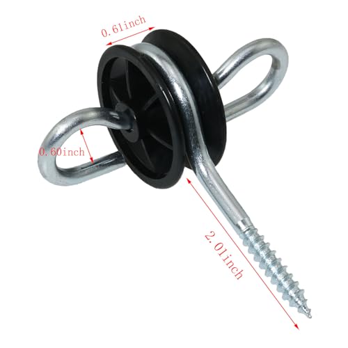 RLECS 4PCS Wood Post Screw in Screws Double Iron Wood Screws Ring Type Electric Fence Screw in Gate Handle Anchors Pasture Fence Accessories for Roller Shutter Door Handle Connection Parts