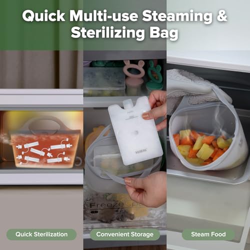 haakaa Colostrum Collector Kit 4ml/6pcs & Steriliser Bag & Ice Brick Combo | World-first design, 3-in-1 Collector, Safe food-grade silicone-BPA Free, Ready-to-use pack,Replace disposable syringes