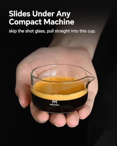 2 oz Espresso Shot Measuring Cup Glass, Clear, 1 Pack | Handleless Compact, Spill and Easy Pouring V-Shaped Spout, Dual-cup setup, Heat-resistant - color: Clear