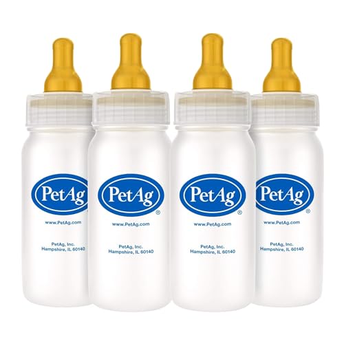 Pet-Ag Nurser Bottle - 4 oz, Pack of 4 - Promotes the Natural Feeding of Liquids - Designed for Larger Animals - Durable & Easy to Clean